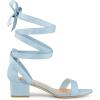 imageAllegra K Womens Open Toe Block Heel Lace Up Heels Heel SandalsSky Blue