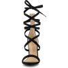 imageAllegra K Womens Open Toe Stiletto Heel Lace Up Heels SandalsBlack