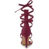 imageAllegra K Womens Open Toe Stiletto Heel Lace Up Heels SandalsBurgundy