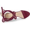 imageAllegra K Womens Open Toe Stiletto Heel Lace Up Heels SandalsBurgundy