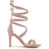 imageAllegra K Womens Open Toe Stiletto Heel Lace Up Heels SandalsDust Pink