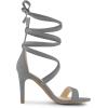 imageAllegra K Womens Open Toe Stiletto Heel Lace Up Heels SandalsGrey