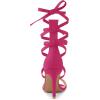 imageAllegra K Womens Open Toe Stiletto Heel Lace Up Heels SandalsHot Pink