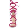 imageAllegra K Womens Open Toe Stiletto Heel Lace Up Heels SandalsHot Pink