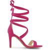 imageAllegra K Womens Open Toe Stiletto Heel Lace Up Heels SandalsHot Pink