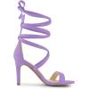 imageAllegra K Womens Open Toe Stiletto Heel Lace Up Heels SandalsPurple