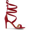 imageAllegra K Womens Open Toe Stiletto Heel Lace Up Heels SandalsRed