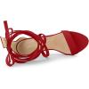 imageAllegra K Womens Open Toe Stiletto Heel Lace Up Heels SandalsRed