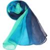 imageuxcell Long Chiffon Light Wedding Scarf Silky Gradient Color Party Shawl Spring Summer Beach Wrap for WomenBlue Green