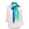 imageuxcell Long Chiffon Light Wedding Scarf Silky Gradient Color Party Shawl Spring Summer Beach Wrap for WomenBlue Green