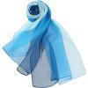imageuxcell Long Chiffon Light Wedding Scarf Silky Gradient Color Party Shawl Spring Summer Beach Wrap for WomenDark Light Blue