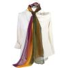 imageuxcell Long Chiffon Light Wedding Scarf Silky Gradient Color Party Shawl Spring Summer Beach Wrap for WomenGreen Yellow Purple