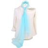 imageuxcell Long Chiffon Light Wedding Scarf Silky Gradient Color Party Shawl Spring Summer Beach Wrap for WomenLight Blue