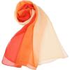 imageuxcell Long Chiffon Light Wedding Scarf Silky Gradient Color Party Shawl Spring Summer Beach Wrap for WomenOrange