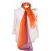 imageuxcell Long Chiffon Light Wedding Scarf Silky Gradient Color Party Shawl Spring Summer Beach Wrap for WomenOrange Purple