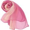 imageuxcell Long Chiffon Light Wedding Scarf Silky Gradient Color Party Shawl Spring Summer Beach Wrap for WomenPale Pink Fuchsia