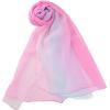 imageuxcell Long Chiffon Light Wedding Scarf Silky Gradient Color Party Shawl Spring Summer Beach Wrap for WomenPink Blue