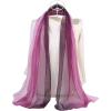 imageuxcell Long Chiffon Light Wedding Scarf Silky Gradient Color Party Shawl Spring Summer Beach Wrap for WomenPurple