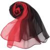 imageuxcell Long Chiffon Light Wedding Scarf Silky Gradient Color Party Shawl Spring Summer Beach Wrap for WomenRed Black