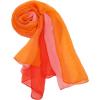 imageuxcell Long Chiffon Light Wedding Scarf Silky Gradient Color Party Shawl Spring Summer Beach Wrap for WomenRed Orange Pink