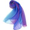 imageuxcell Long Chiffon Light Wedding Scarf Silky Gradient Color Party Shawl Spring Summer Beach Wrap for WomenRoyal Blue