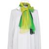 imageuxcell Long Chiffon Light Wedding Scarf Silky Gradient Color Party Shawl Spring Summer Beach Wrap for WomenYellow Green Black