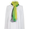 imageuxcell Long Chiffon Light Wedding Scarf Silky Gradient Color Party Shawl Spring Summer Beach Wrap for WomenYellow Green Black