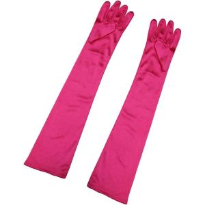 imageAllegra K Womens Long Gloves 1920S Evening Party Full Finger Mittens Elegant Opera GloveFuchsia