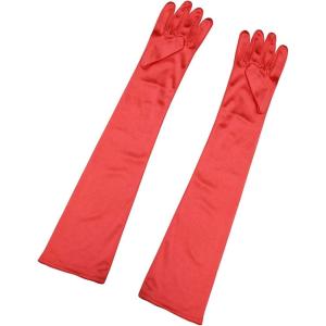 imageAllegra K Womens Long Gloves 1920S Evening Party Full Finger Mittens Elegant Opera GloveGlossy Red