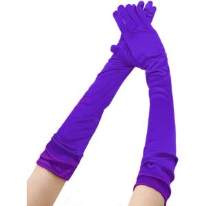 imageAllegra K Womens Long Gloves 1920S Evening Party Full Finger Mittens Elegant Opera GlovePurple