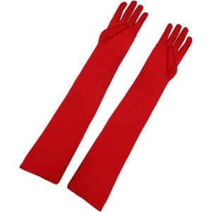 imageAllegra K Womens Long Gloves 1920S Evening Party Full Finger Mittens Elegant Opera GloveRed