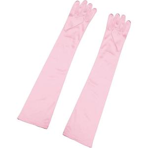 imageAllegra K Womens Long Gloves 1920S Evening Party Full Finger Mittens Elegant Opera GloveShiny Pink