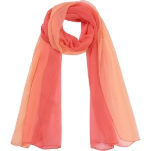 imageuxcell Long Chiffon Light Wedding Scarf Silky Gradient Color Party Shawl Spring Summer Beach Wrap for WomenDark Light Red