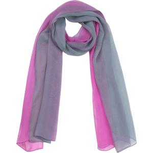 imageuxcell Long Chiffon Light Wedding Scarf Silky Gradient Color Party Shawl Spring Summer Beach Wrap for WomenFuchsia Gray