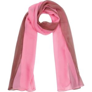 imageuxcell Long Chiffon Light Wedding Scarf Silky Gradient Color Party Shawl Spring Summer Beach Wrap for WomenKhaki Rose Pink