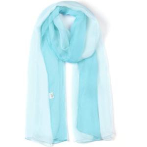 imageuxcell Long Chiffon Light Wedding Scarf Silky Gradient Color Party Shawl Spring Summer Beach Wrap for WomenLight Blue