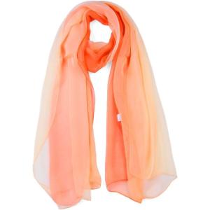 imageuxcell Long Chiffon Light Wedding Scarf Silky Gradient Color Party Shawl Spring Summer Beach Wrap for WomenOrange