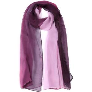 imageuxcell Long Chiffon Light Wedding Scarf Silky Gradient Color Party Shawl Spring Summer Beach Wrap for WomenPurple