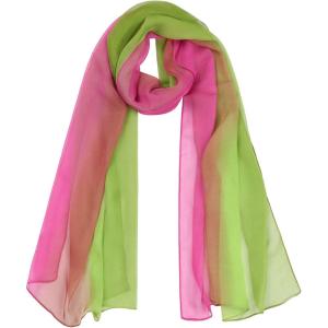 imageuxcell Long Chiffon Light Wedding Scarf Silky Gradient Color Party Shawl Spring Summer Beach Wrap for WomenRose Light Green