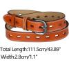 imageAllegra K Faux Leather Belt Hollow Waist Belts with Buckle Belts for WomenOrangebrown