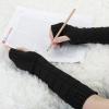 imageAllegra K Womens Fingerless Glove Winter Knit Thumb Elbow Length Arm WarmersBlacksquare Knitted