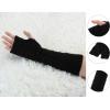 imageAllegra K Womens Fingerless Glove Winter Knit Thumb Elbow Length Arm WarmersBlacksquare Knitted