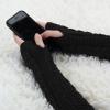 imageAllegra K Womens Fingerless Glove Winter Knit Thumb Elbow Length Arm WarmersBlacktwist Pattern Knitted