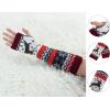 imageAllegra K Womens Fingerless Glove Winter Knit Thumb Elbow Length Arm WarmersBurgundydeer