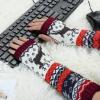 imageAllegra K Womens Fingerless Glove Winter Knit Thumb Elbow Length Arm WarmersBurgundydeer