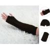 imageAllegra K Womens Fingerless Glove Winter Knit Thumb Elbow Length Arm WarmersCoffeetwist Pattern Knitted