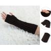 imageAllegra K Womens Fingerless Glove Winter Knit Thumb Elbow Length Arm WarmersCoffetwist Pattern