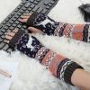 imageAllegra K Womens Fingerless Glove Winter Knit Thumb Elbow Length Arm WarmersDark Graydeer