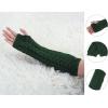 imageAllegra K Womens Fingerless Glove Winter Knit Thumb Elbow Length Arm WarmersGreentwist Pattern Knitted