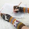 imageAllegra K Womens Fingerless Glove Winter Knit Thumb Elbow Length Arm WarmersLight Taupedeer